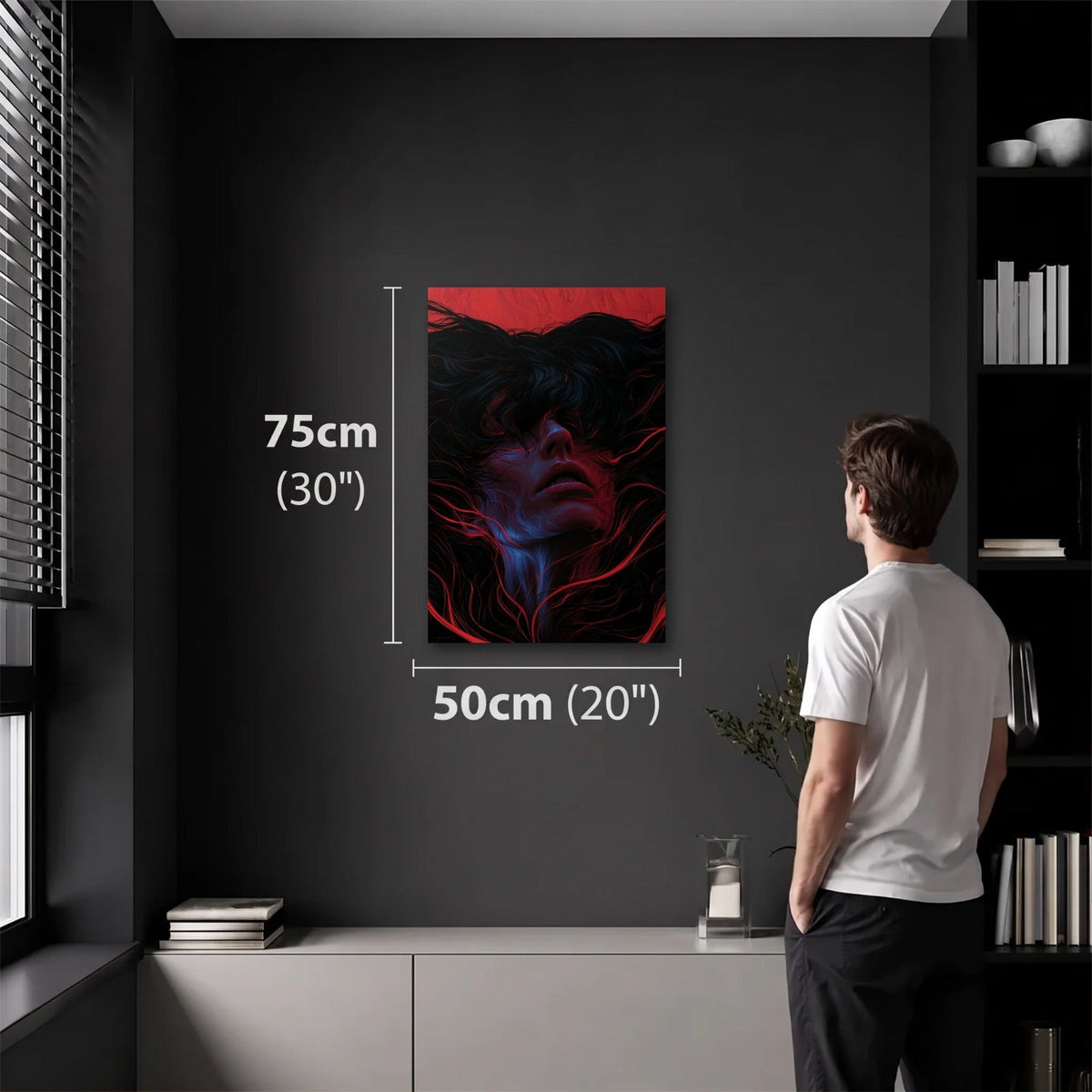 Expressions Art 50x75 cm acrylic wall art in a dark modern room