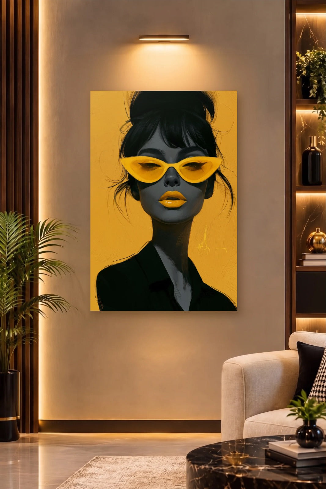 Expressions Art acrylic wall art on a warm-lit luxury wall