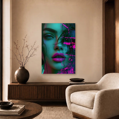 Expressions Art acrylic wall art in a beige living room