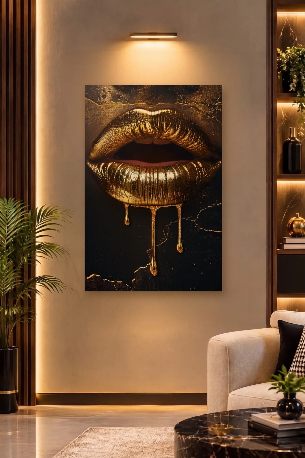 Expressions Art acrylic wall art on a warm-lit luxury wall
