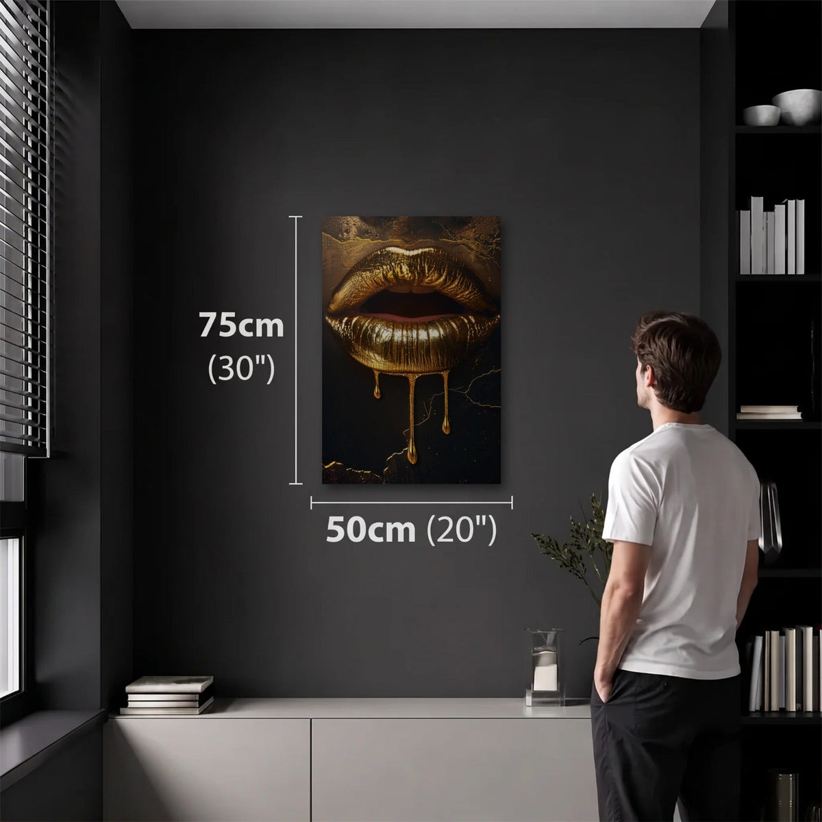 Expressions Art 50x75 cm acrylic wall art in a dark modern room