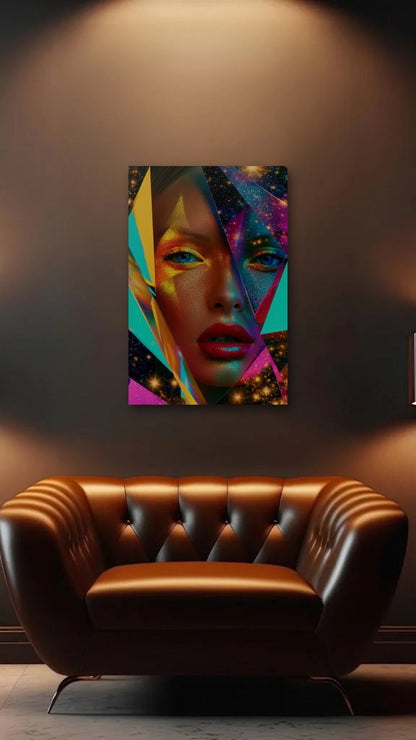Expressions Art acrylic wall art above a leather armchair