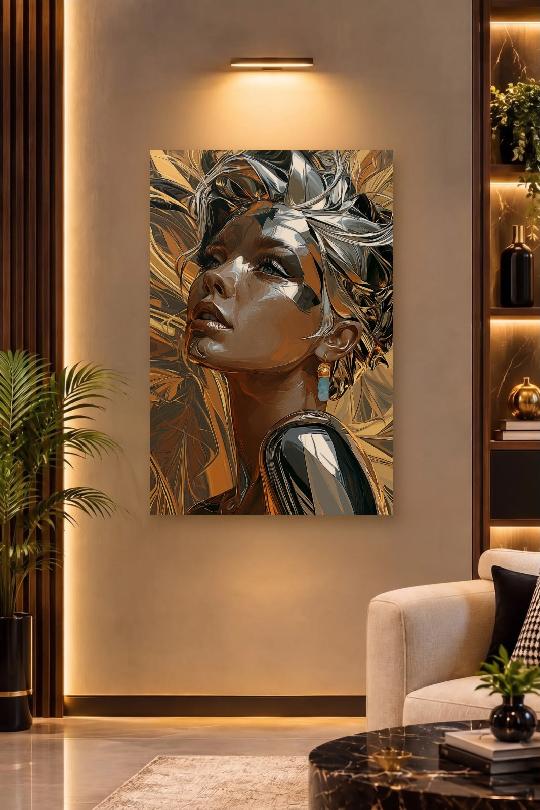 Expressions Art acrylic wall art on a warm-lit luxury wall