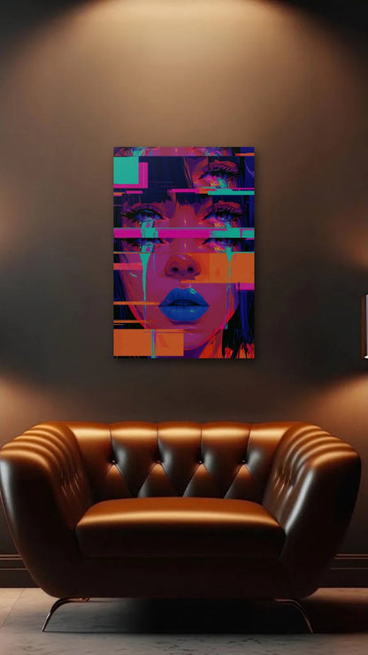 Expressions Art acrylic wall art above a leather armchair