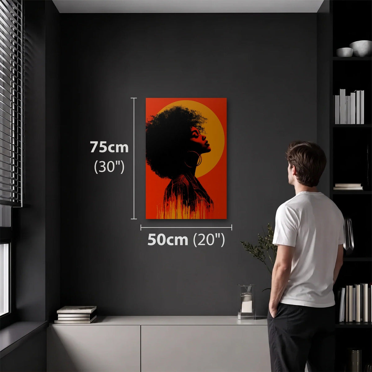 Expressions Art 50x75 cm acrylic wall art in a dark modern room