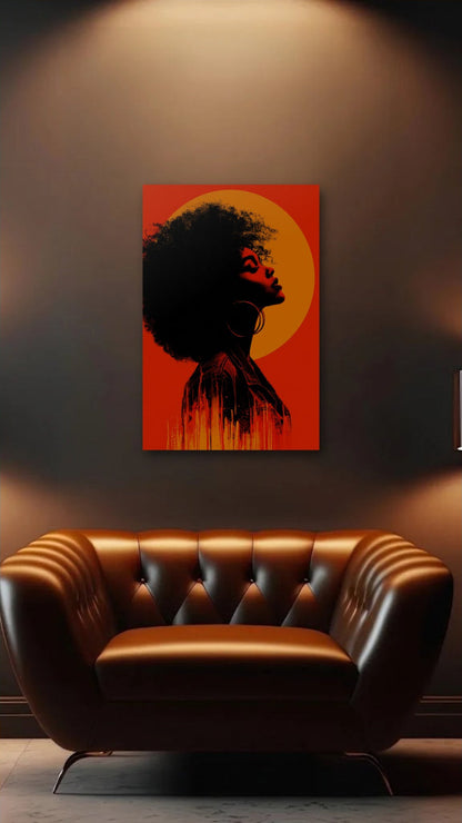 Expressions Art acrylic wall art above a leather armchair