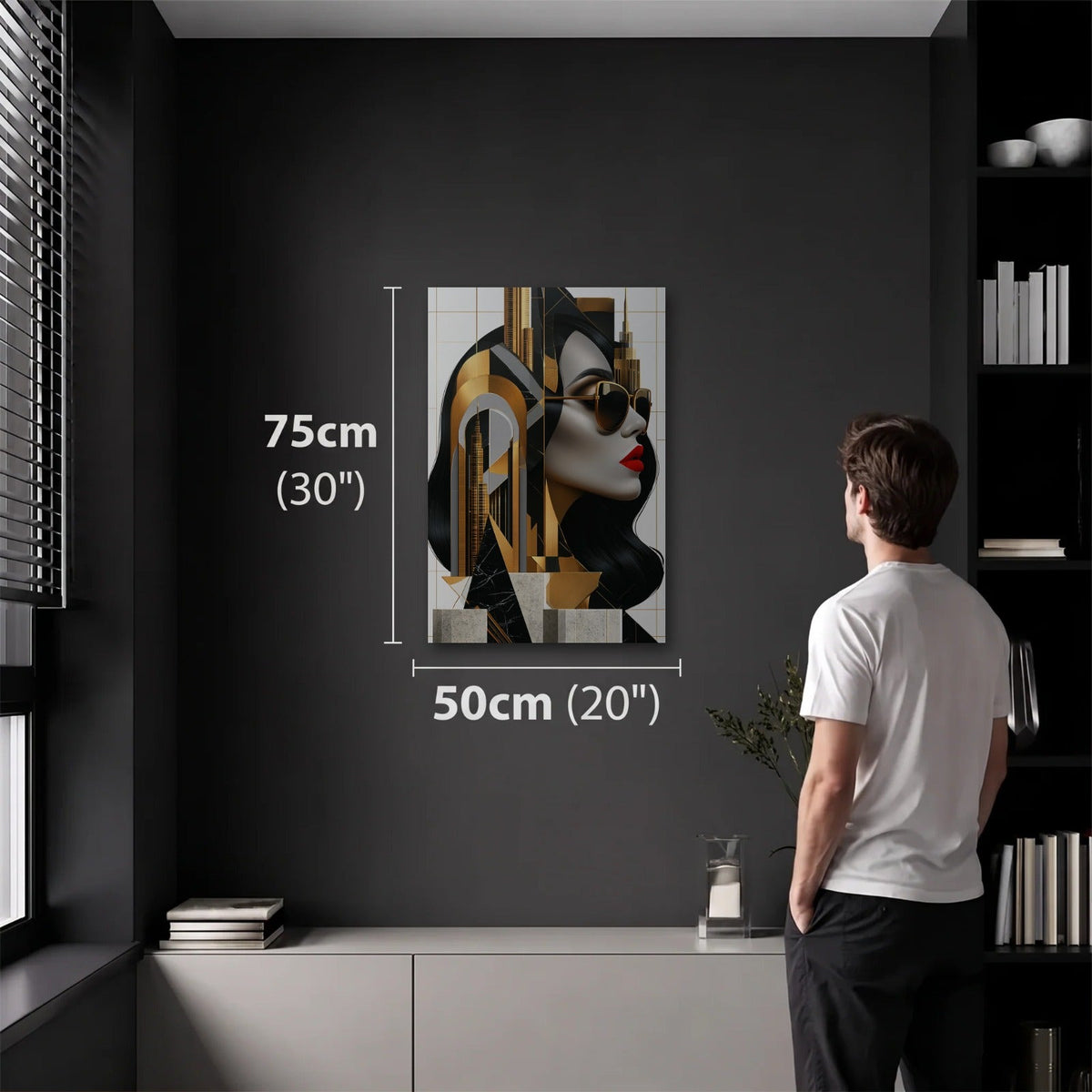 Expressions Art 50x75 cm acrylic wall art in a dark modern room