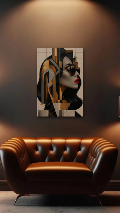 Expressions Art acrylic wall art above a leather armchair