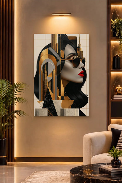 Expressions Art acrylic wall art on a warm-lit luxury wall