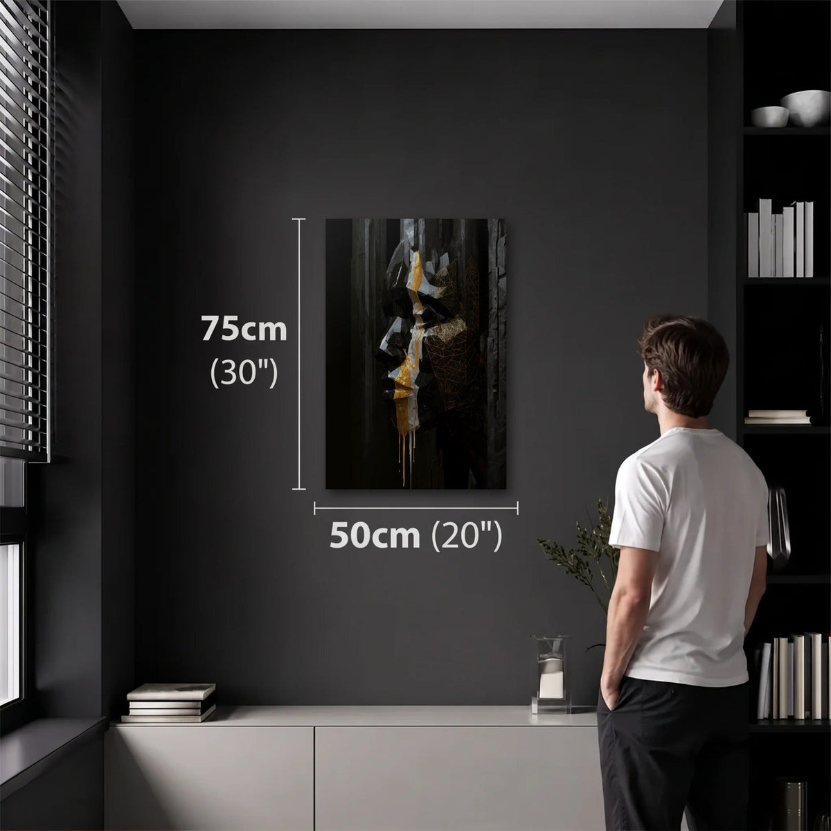 Expressions Art 50x75 cm acrylic wall art in a dark modern room