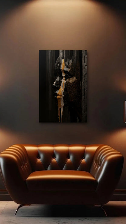 Expressions Art acrylic wall art above a leather armchair