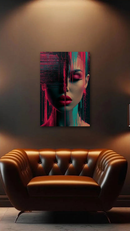 Expressions Art acrylic wall art above a leather armchair