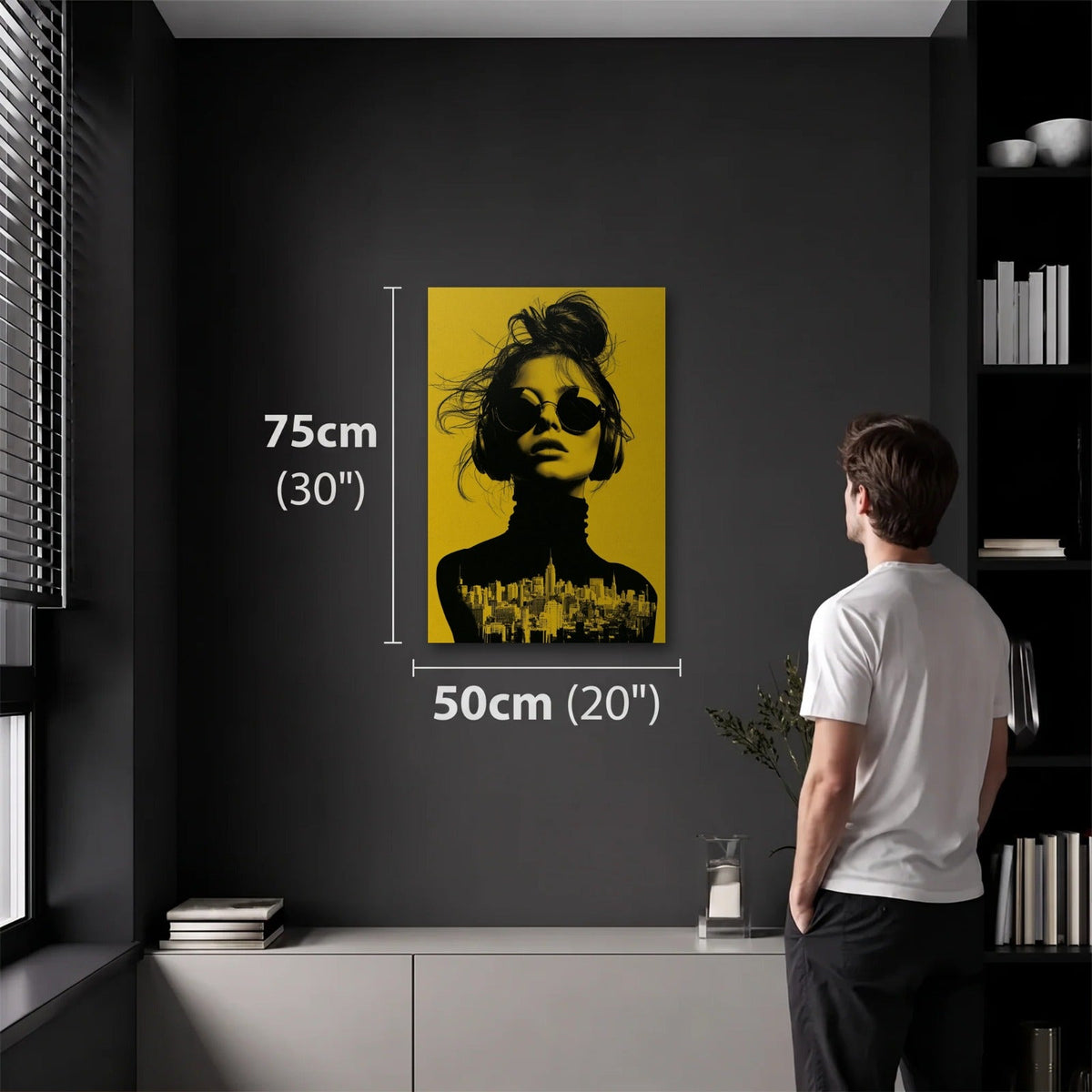 Expressions Art 50x75 cm acrylic wall art in a dark modern room