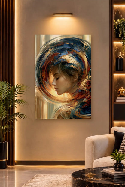 Luxury Art acrylic wall art on a warm-lit luxury wall