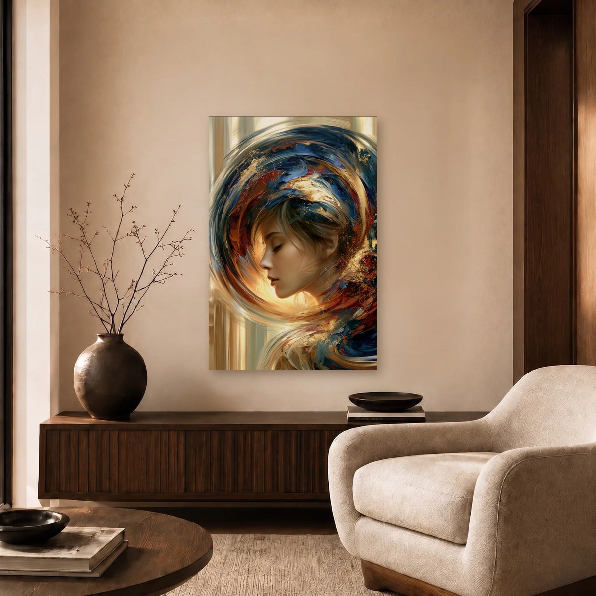 Luxury Art acrylic wall art in a beige living room