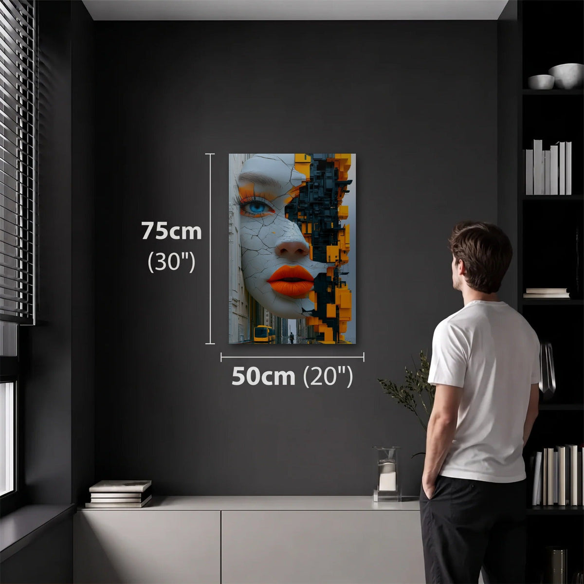 Expressions Art 50x75 cm acrylic wall art in a dark modern room