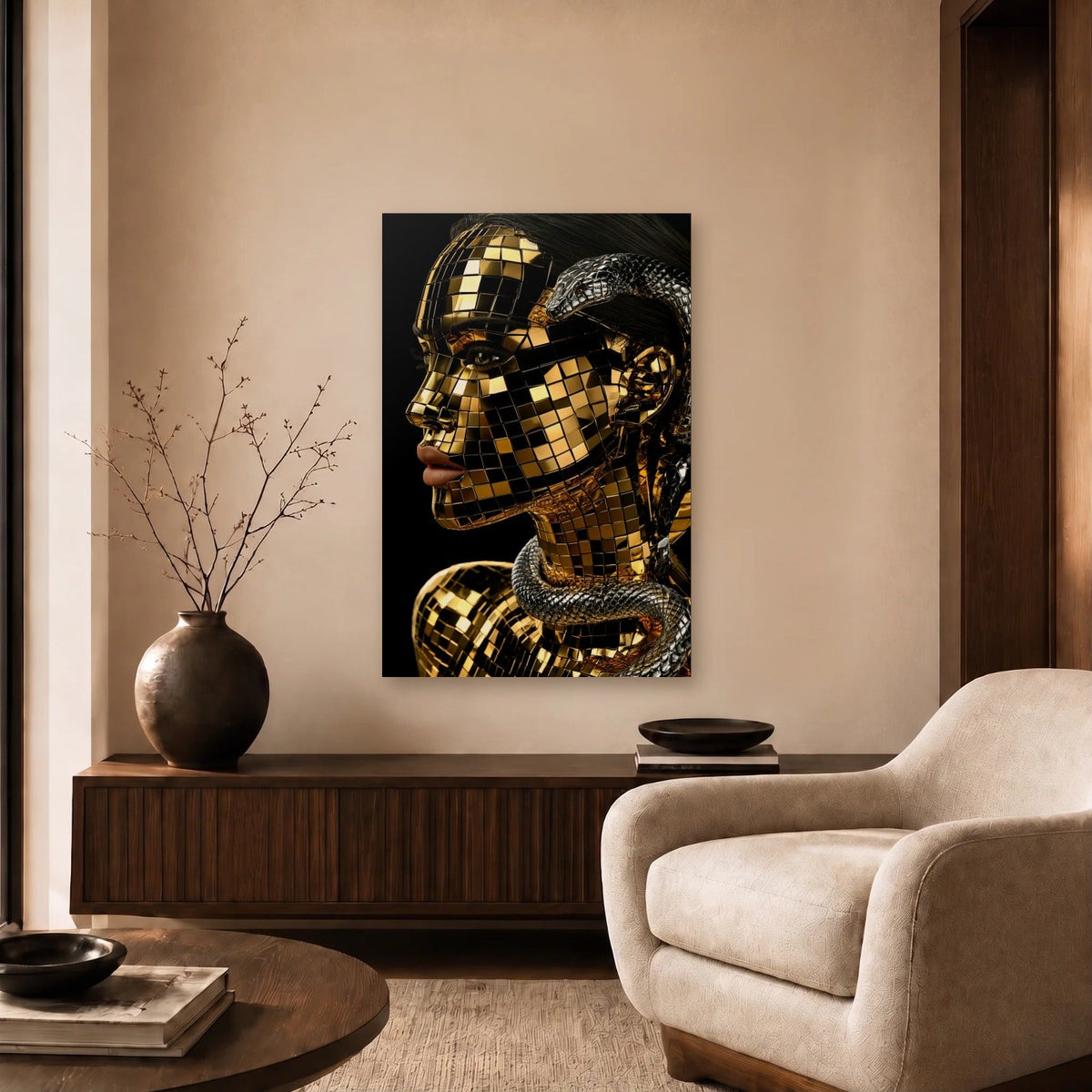Luxury Art acrylic wall art in a beige living room