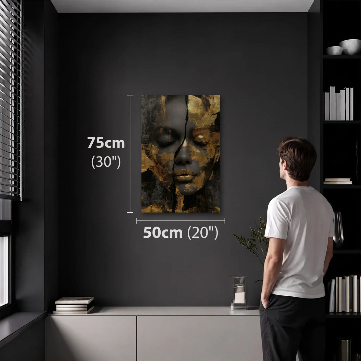 Luxury Art 50x75 cm acrylic wall art in a dark modern room