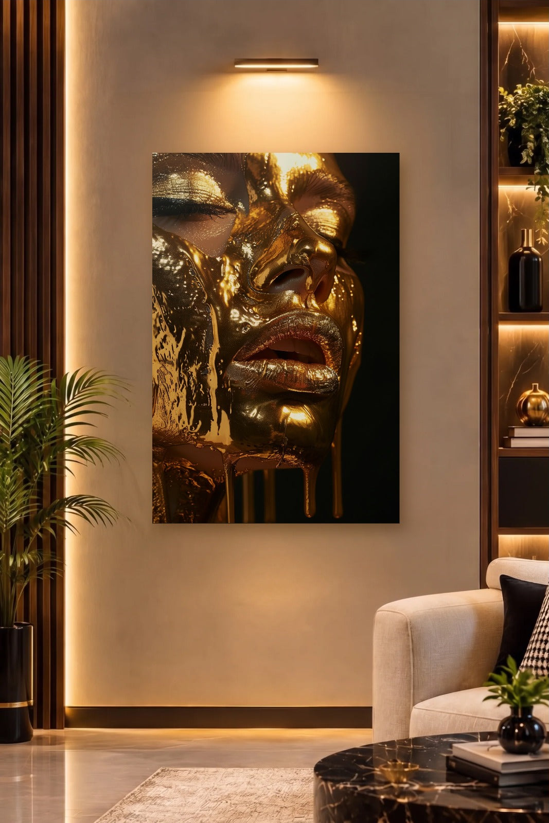 Expressions Art acrylic wall art on a warm-lit luxury wall