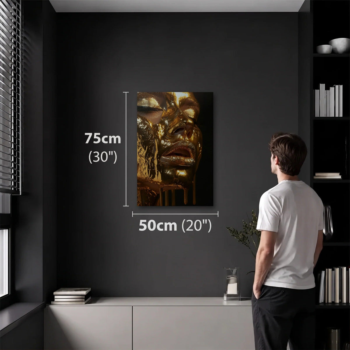 Expressions Art 50x75 cm acrylic wall art in a dark modern room