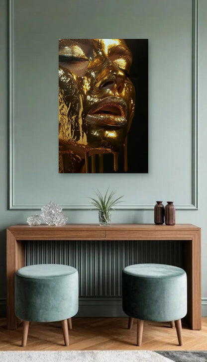 Expressions Art acrylic wall art above a wooden console