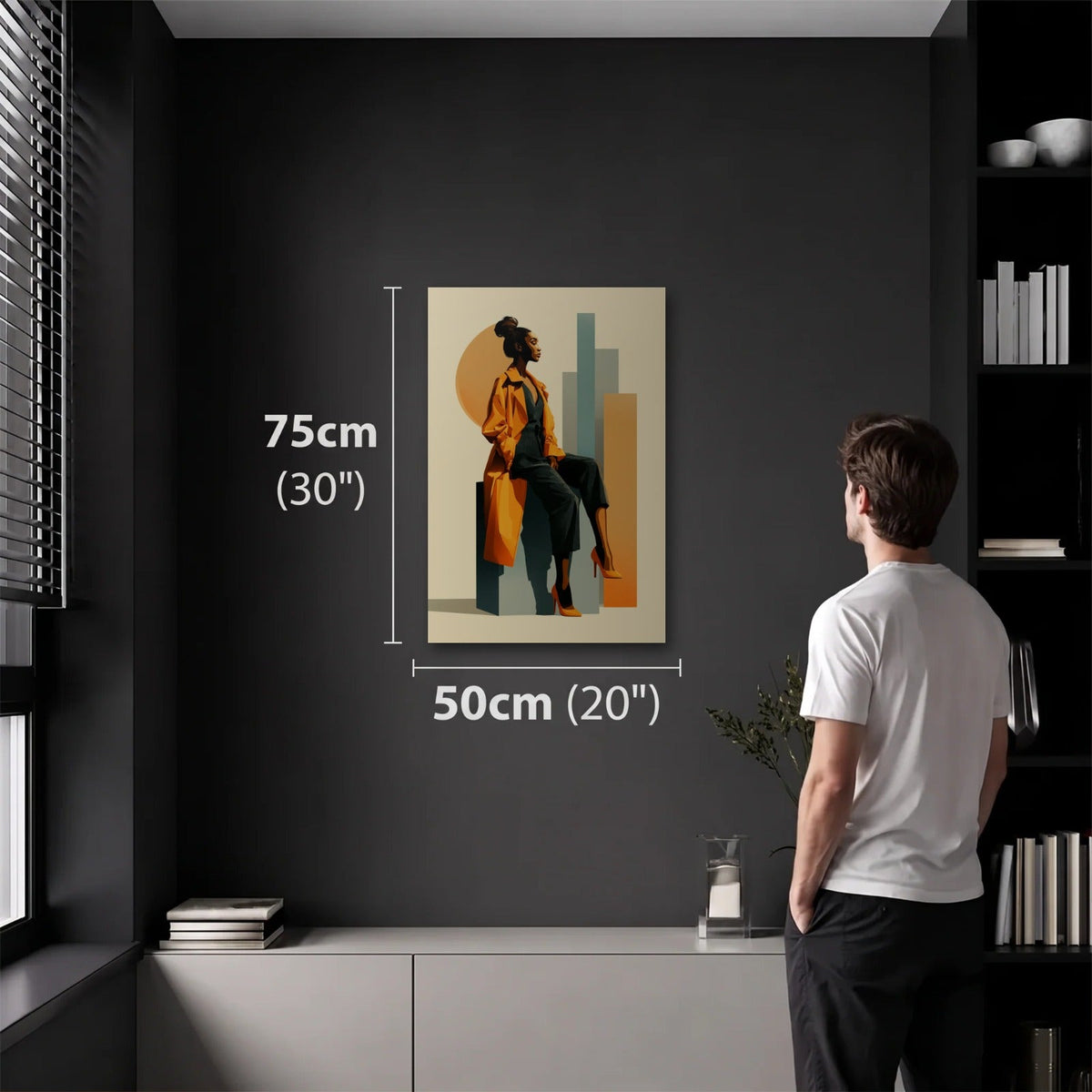 Expressions Art 50x75 cm acrylic wall art in a dark modern room