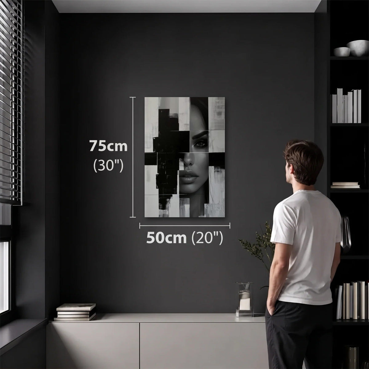 Expressions Art 50x75 cm acrylic wall art in a dark modern room