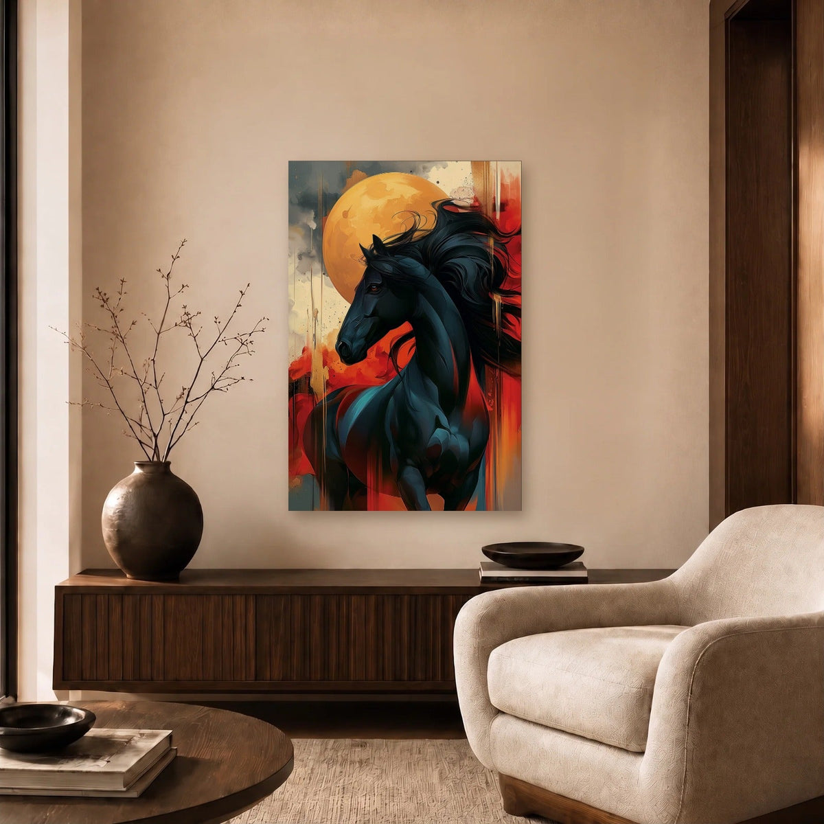 Wild Art acrylic wall art in a beige living room