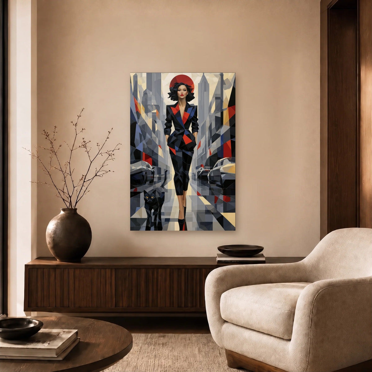 Luxury Art acrylic wall art in a beige living room