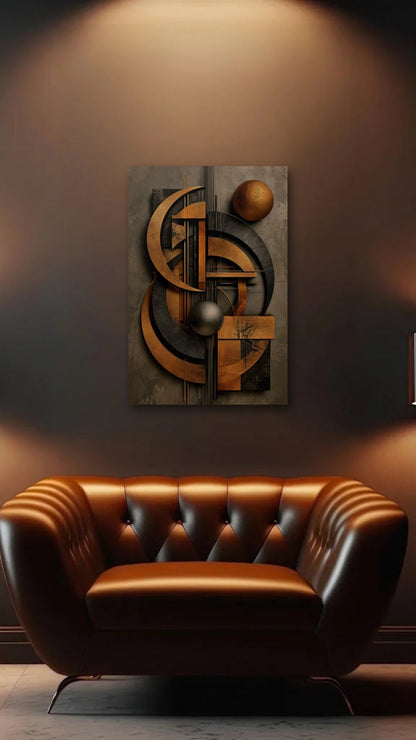 Expressions Art acrylic wall art above a leather armchair