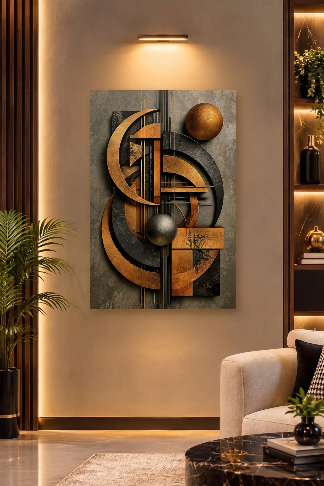 Expressions Art acrylic wall art on a warm-lit luxury wall