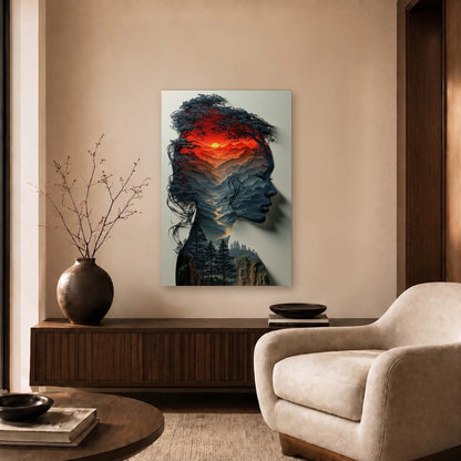 Expressions Art acrylic wall art in a beige living room
