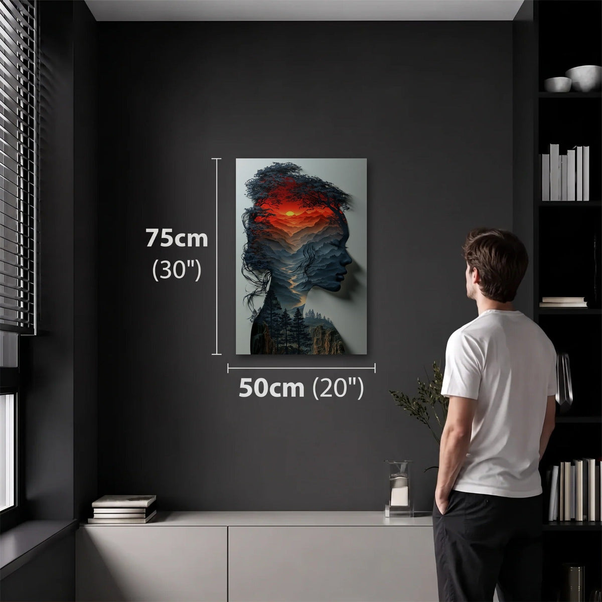 Expressions Art 50x75 cm acrylic wall art in a dark modern room