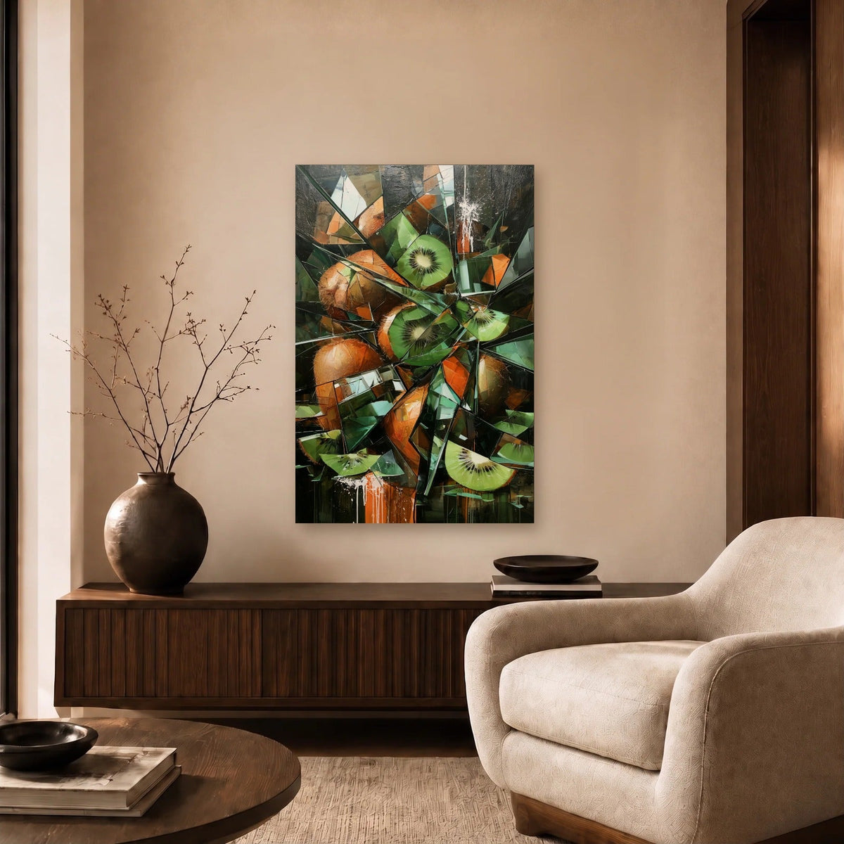 Luxury Art acrylic wall art in a beige living room