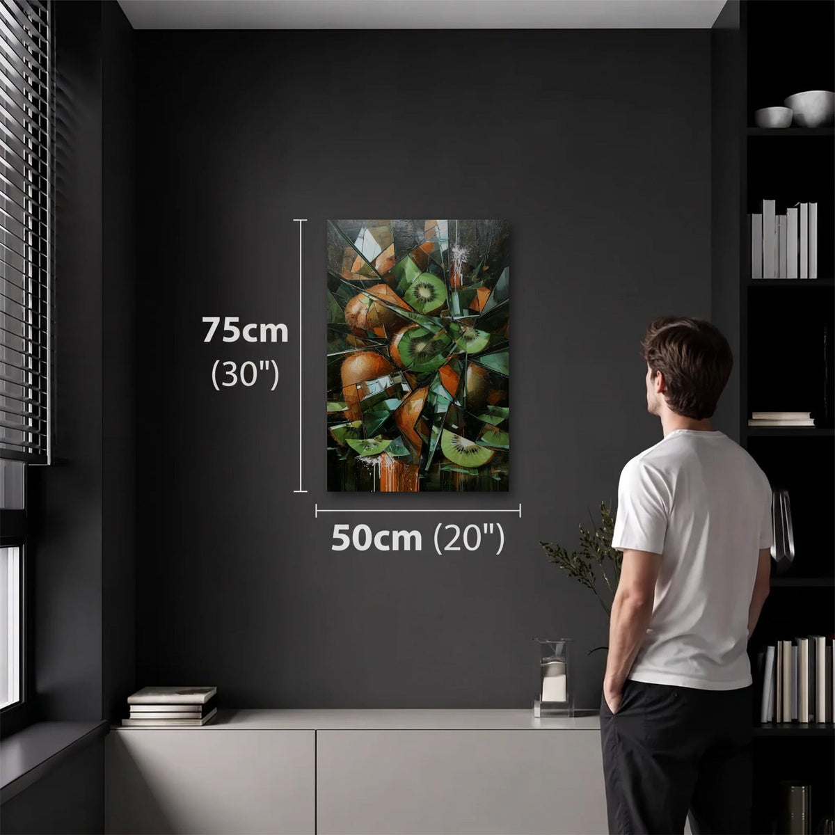 Luxury Art 50x75 cm acrylic wall art in a dark modern room