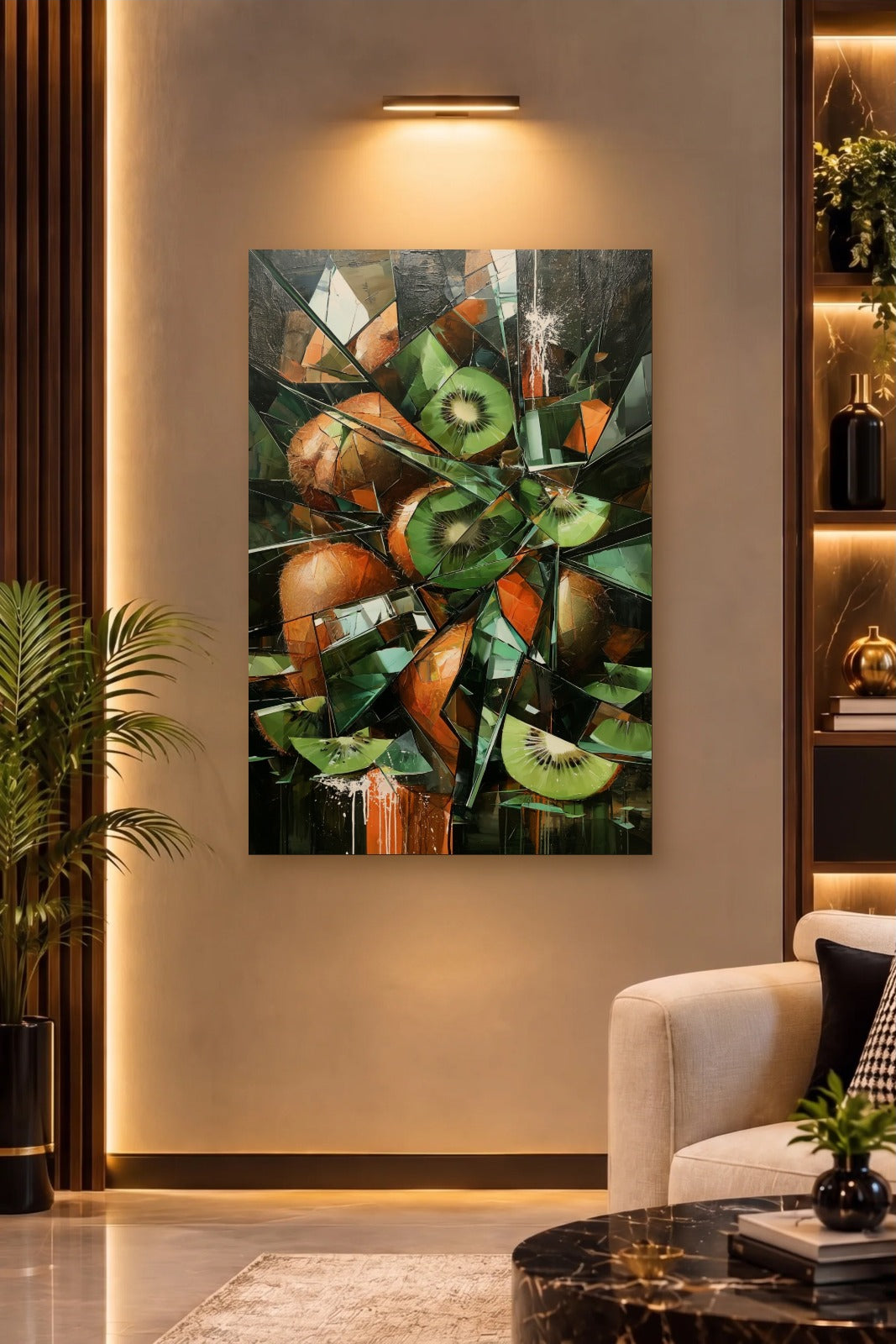 Luxury Art acrylic wall art on a warm-lit luxury wall