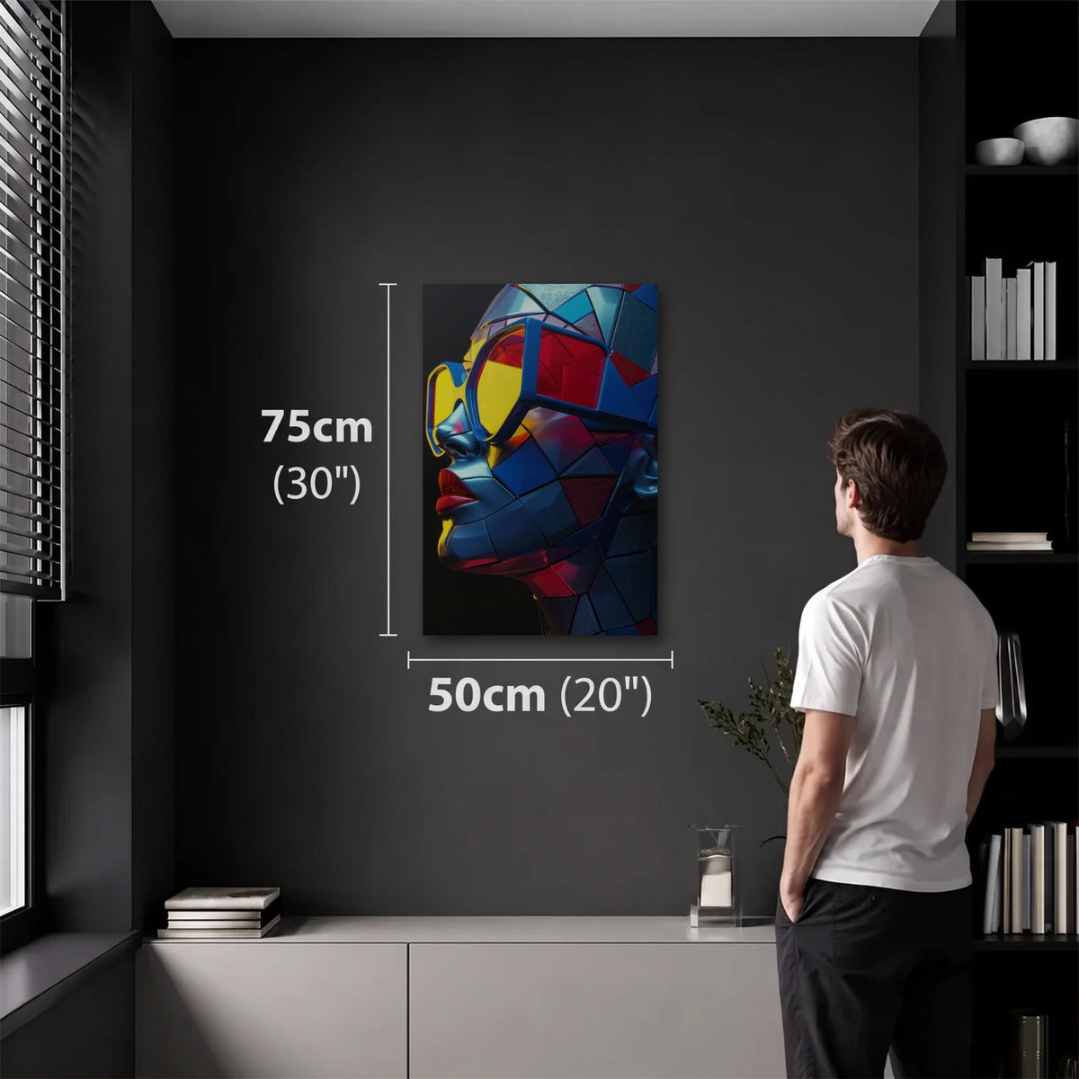 Expressions Art 50x75 cm acrylic wall art in a dark modern room