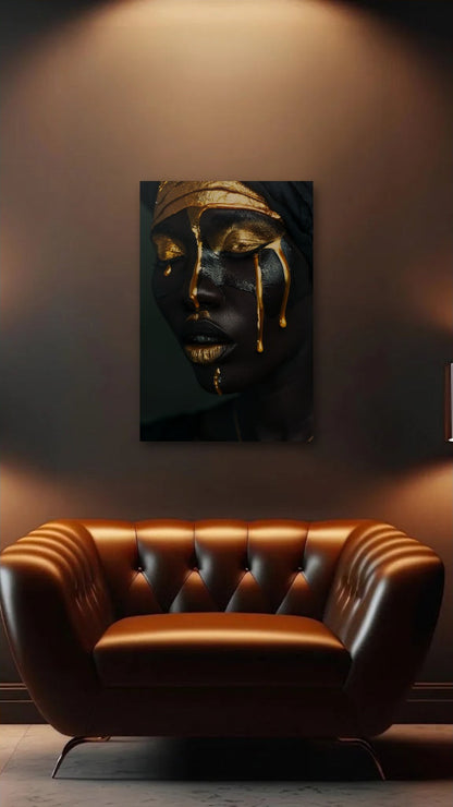 Expressions Art acrylic wall art above a leather armchair