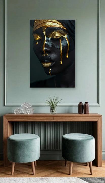Expressions Art acrylic wall art above a wooden console