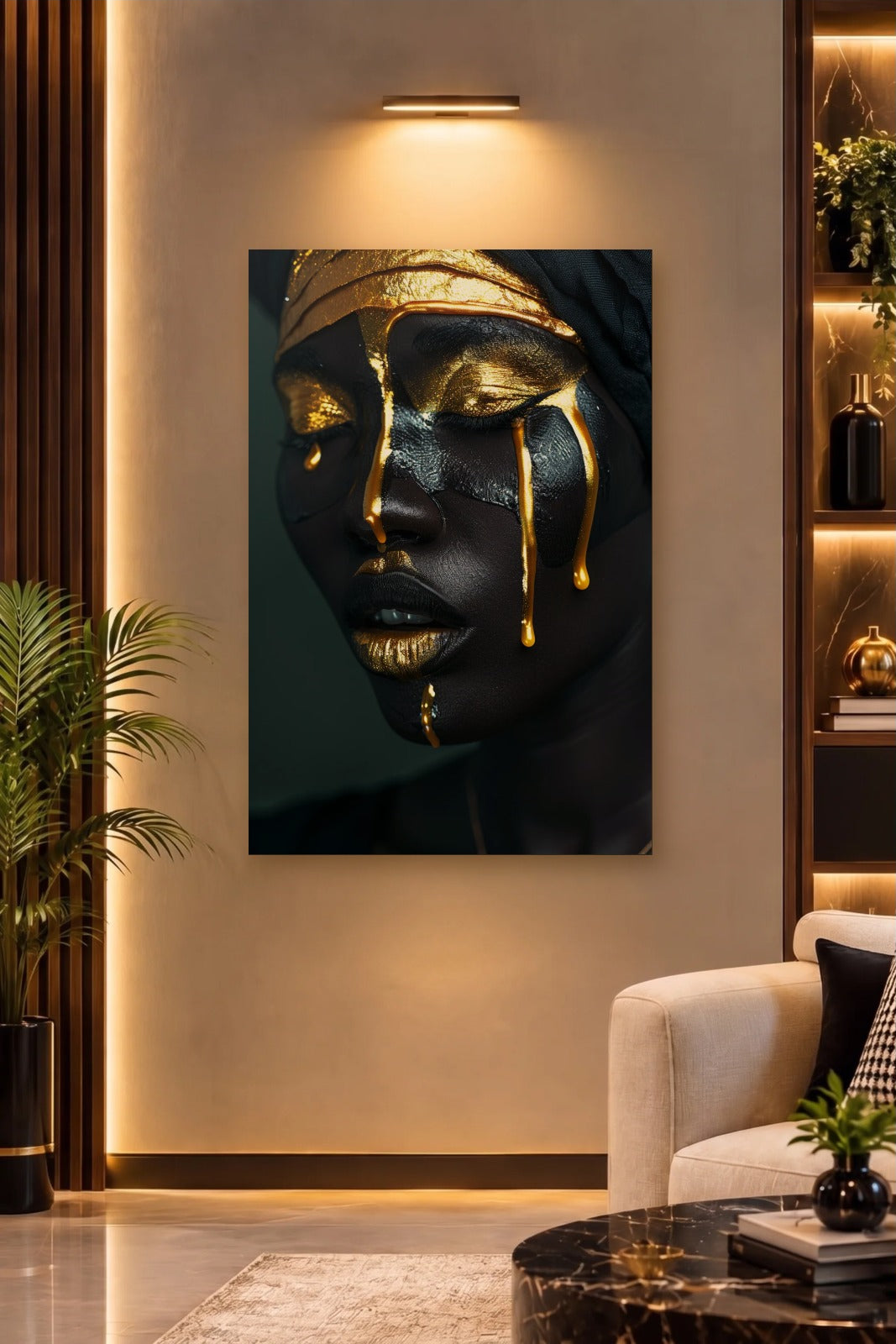 Expressions Art acrylic wall art on a warm-lit luxury wall