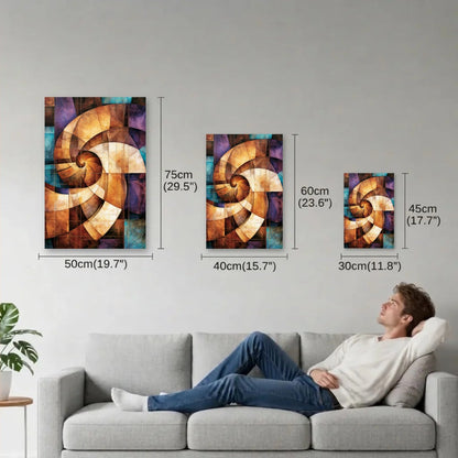 Geometric Abstraction Art size guide 30x45, 40x60, 50x75 cm