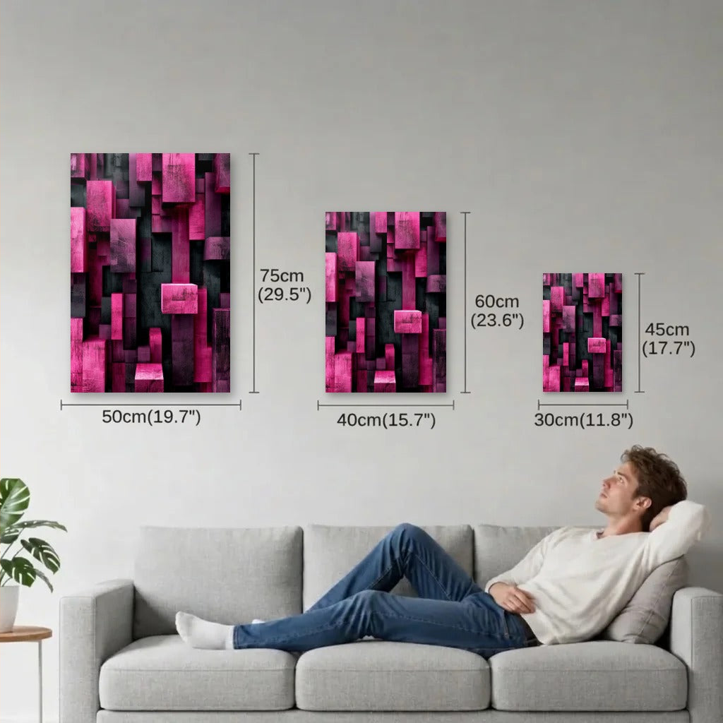 Geometric Abstraction Art size guide 30x45, 40x60, 50x75 cm