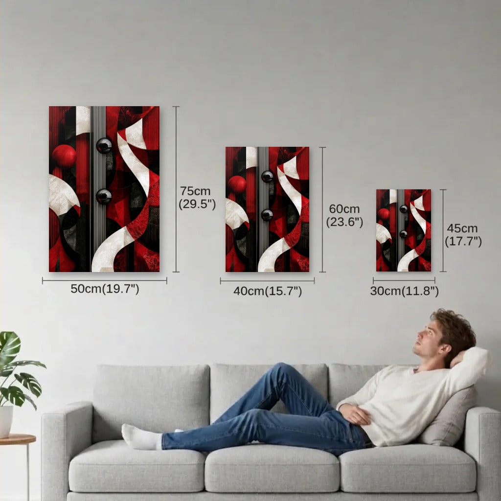 Geometric Abstraction Art size guide 30x45, 40x60, 50x75 cm