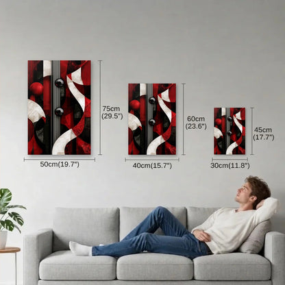 Geometric Abstraction Art size guide 30x45, 40x60, 50x75 cm