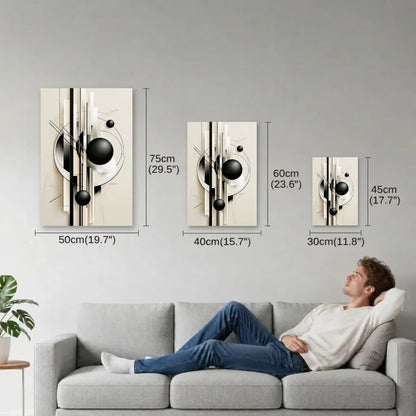 Geometric Abstraction Art size guide 30x45, 40x60, 50x75 cm