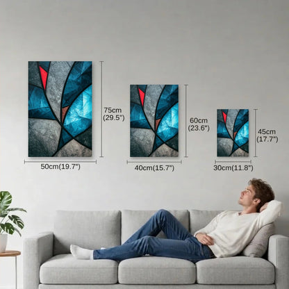 Geometric Abstraction Art size guide 30x45, 40x60, 50x75 cm