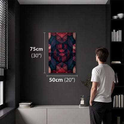 Geometric Abstraction Art 50x75 cm acrylic wall art in a dark modern room