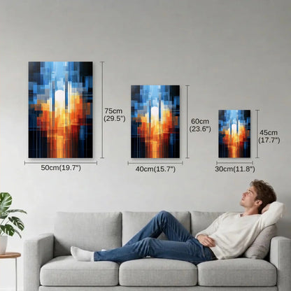 Geometric Abstraction Art size guide 30x45, 40x60, 50x75 cm