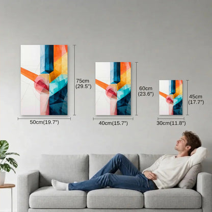 Geometric Abstraction Art size guide 30x45, 40x60, 50x75 cm