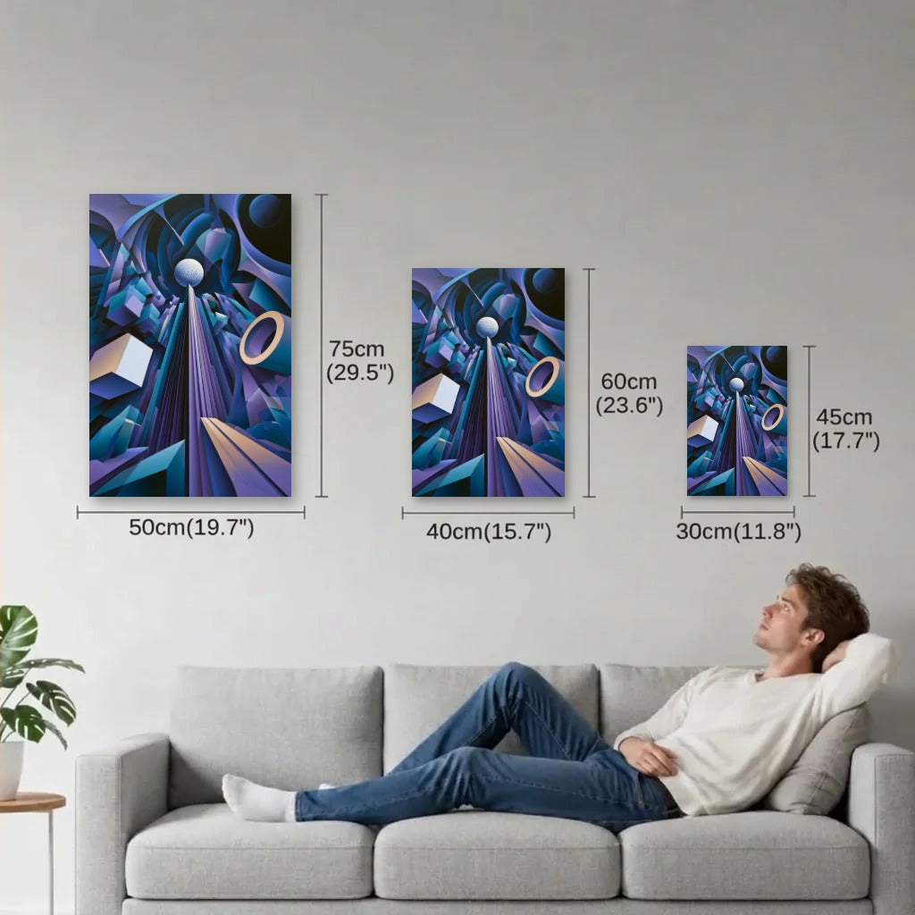 Geometric Abstraction Art size guide 30x45, 40x60, 50x75 cm